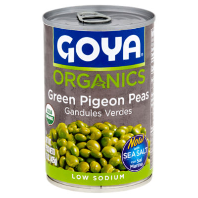 Goya Organics Low Sodium Green Pigeon Peas, 15 oz
