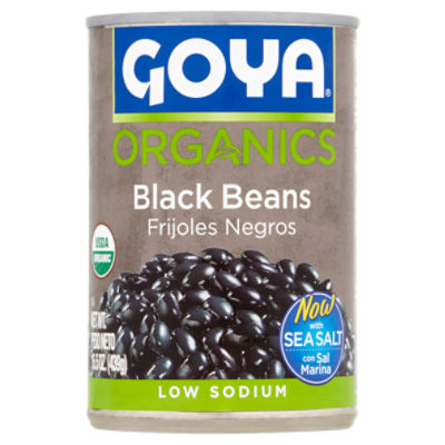 Goya Organics Low Sodium Black Beans, 15.5 oz, 15.5 Ounce