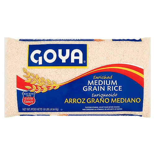Goya Enriched Medium Grain Rice, 10 lbs