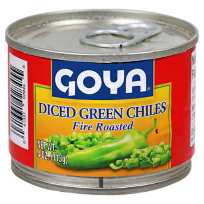 Goya Fire Roasted Diced Green Chiles, 4 oz