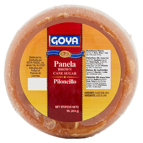 Goya Piloncillo Panela Brown Cane Sugar, 1 lb