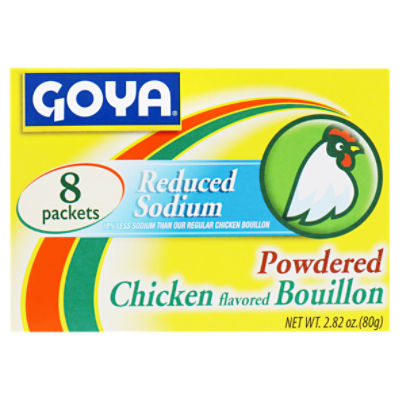 Goya Reduced Sodium Powdered Chicken Flavored Bouillon, 2.82 oz, 2 Ounce