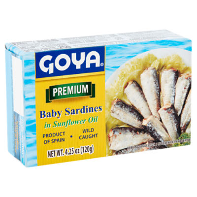 Goya Premium Baby Sardines in Sunflower Oil, 4.25 oz