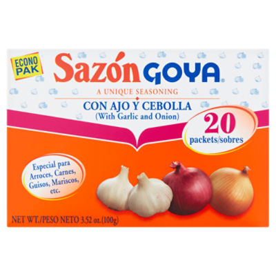 Goya Sazón Seasoning with Garlic and Onion Econo Pak, 20 count, 3.52 oz