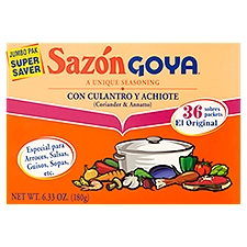 Sazón Goya Coriander & Annatto Seasoning Jumbo Pak, 36 count, 6.33 oz