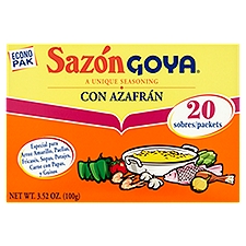 Sazón Goya Con Azafrán Seasoning Econo Pak, 20 count, 3.52 oz, 3.52 Ounce