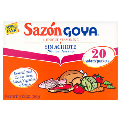 Sazón Goya Seasoning without Annatto Econo Pak, 20 count, 3.52 oz