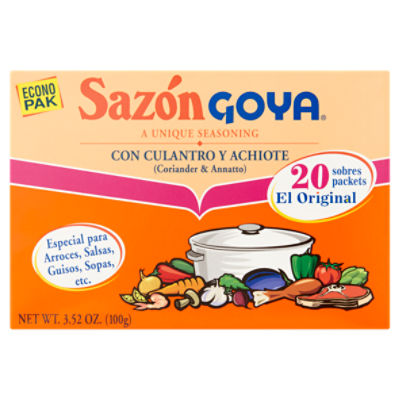 Sazón Goya Coriander & Annatto Seasoning Econo Pak, 20 count, 3.52 oz
