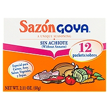 Sazón Goya Seasoning without Annatto, 12 count, 2.11 oz