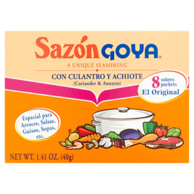 Sazón Goya Coriander & Annatto Seasoning, 8 count, 1.41 oz