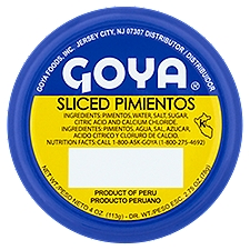 Goya Sliced Pimientos, 4 oz, 4 Ounce