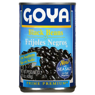 Goya Prime Premium Low Sodium Black Beans, 15.5 oz, 15.5 Ounce