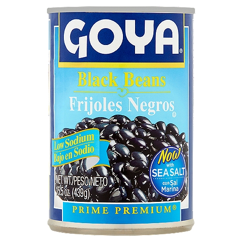 Goya Prime Premium Low Sodium Black Beans, 15.5 oz