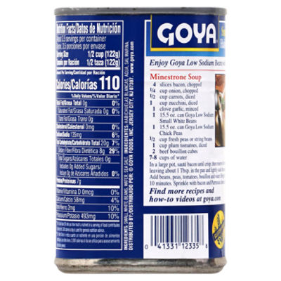 Goya Prime Premium Low Sodium Small White Beans, 15.5 oz