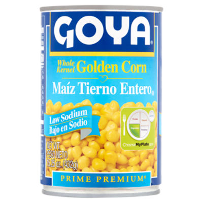 Goya Prime Premium Low Sodium Whole Kernel Golden Corn, 15.25 oz