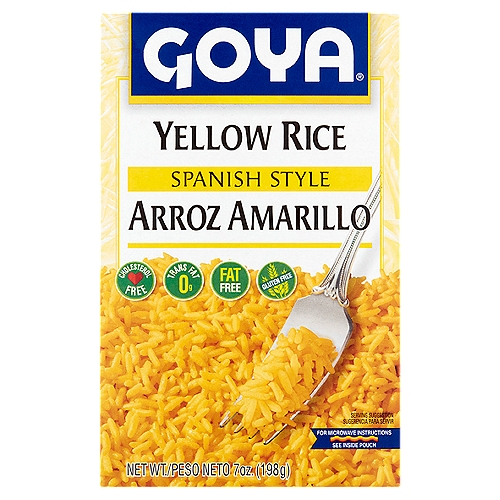 A great Spanish classic made deliciously easy. Our Goya® Yellow Rice has long grained rice that is seasoned with a wonderful blending of onion, garlic, spices, rich chicken flavor, and coriander. Goya® Yellow Rice is a savory side dish for all kinds of meat, fish, seafood and poultry. And uno-dos-tres, with a few simple fixings, it becomes a marvelous main dish!nGoya® Yellow Rice, one more way Goya® brings great Spanish tastes home to every cook's kitchen.
