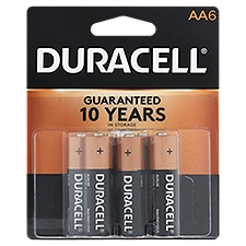 Duracell 1.5 V AA Alkaline, Batteries, 6 Each