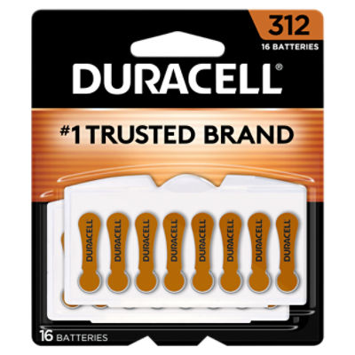 Duracell Hearing Aid Size 312 Batteries with EasyTab, 16 each