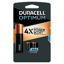 Duracell Optimum 1.5 V AA Alkaline, Batteries, 6 Each