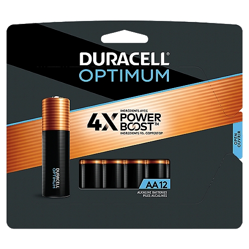 Duracell Optimum 1.5V AA Alkaline Batteries, 12 count
