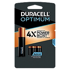 DURACELL Optimum 1.5V AAA Alkaline Batteries, 4 count