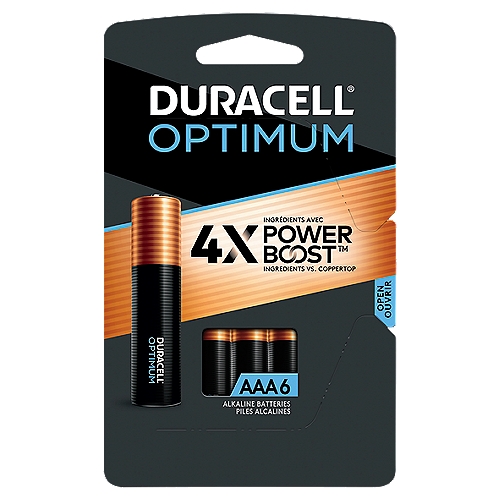 Duracell Optimum 1.5 V AAA Alkaline Batteries, 6 count