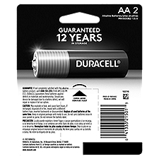 Duracell Coppertop AA Alkaline Batteries, 2 Each