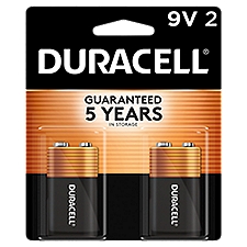 Duracell 9V, Alkaline Batteries, 2 Each