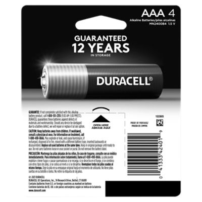 Duracell AA Alkaline Battery 4 Units Black
