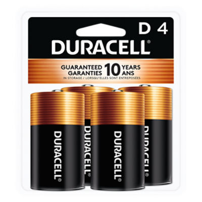 Duracell 1.5 V D Alkaline Batteries, 4 count, 4 Each