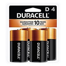 Duracell 1.5 V D Alkaline Batteries, 4 count, 4 Each