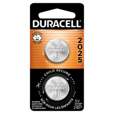 Duracell 2025 Lithium Coin Button Batteries, 2 each