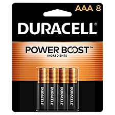 DURACELL Power Boost 1.5 V AAA Alkaline Batteries, 8 count, 8 Each