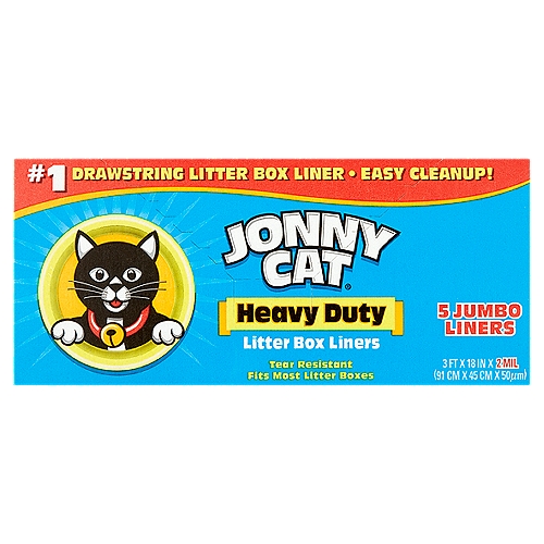 Jonny Cat Heavy Duty Jumbo Litter Box Liners, 5 count