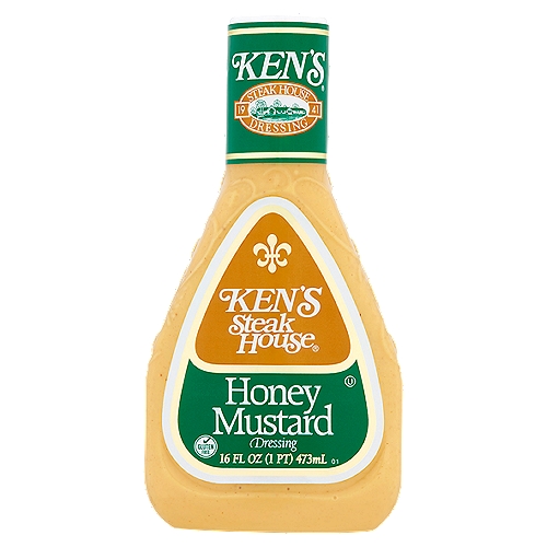 Ken's Steak House Honey Mustard Dressing, 16 fl oz
There's honey mustard, then there's the creamy flavor of Ken's Honey Mustard. Made with pure honey for a taste everyone's raving about.