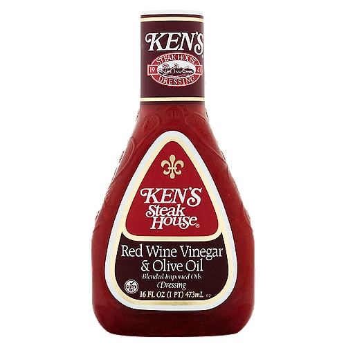 Ken's Steak House Red Wine Vinegar & Olive Oil Dressing, 16 fl oz
A smooth blend of imported oils brings balance to the characteristic bite of Red Wine Vinegar in this restaurant-style classic.