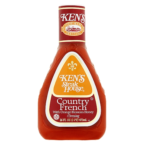 Ken's Steak House Country French Dressing, 16 fl oz
Distinctive orange blossom honey and aromatic vinegars mingle for a creamy country French flavor you'll come back to time and again.