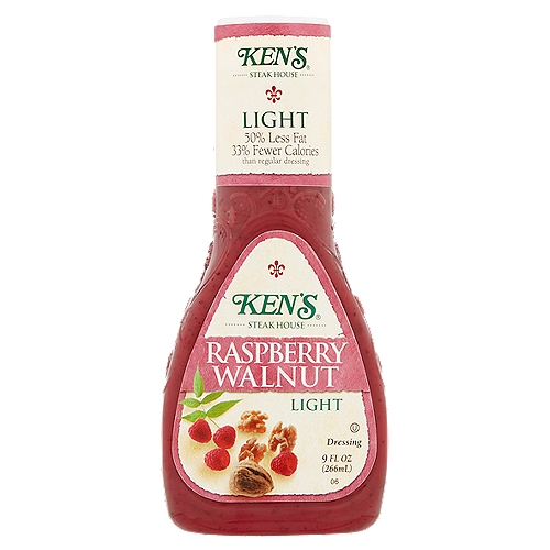 Ken's Steak House Light Raspberry Walnut Dressing, 9 fl oz