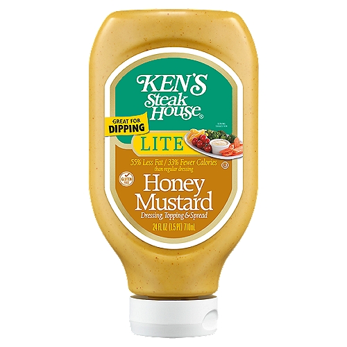 Ken's Steak House Lite Honey Mustard Dressing, Topping & Spread, 24 fl oz