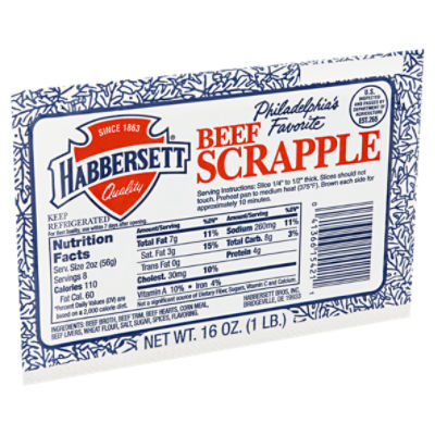 Habbersett Beef Scrapple, 16 oz, 1 Pound