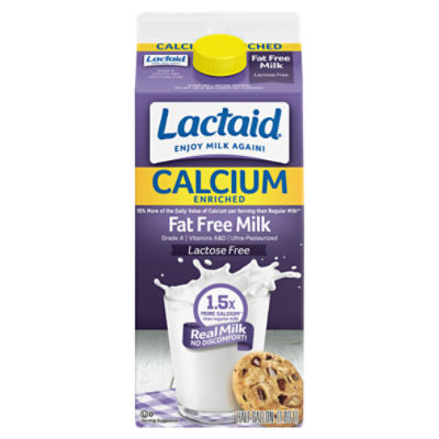Lactaid Calcium Enriched Fat Free Milk, 0.5 gallon, 64 Fluid ounce
