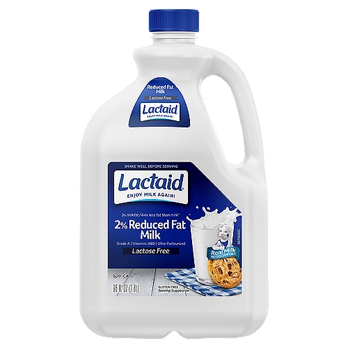 Lactaid 2% Reduced Fat Milk, 96 fl oz
LACTAID® 2% Reduced Fat Milk contains essential nutrients like calcium, protein, and Vitamin D and is 100% lactose free so you can enjoy it with no worries. Lactaid is farm-fresh milk from cows that are never treated with artificial growth hormones, and all our milk is tested for antibiotics. All the goodness of real milk, just without the lactose.
