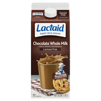 Lactaid Chocolate Whole Milk, half gallon, 64 Fluid ounce