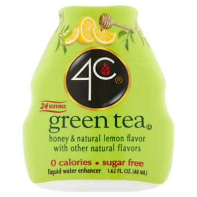 4C Honey & Natural Lemon Flavor Green Tea Liquid Water Enhancer, 1.62 fl oz