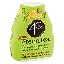 4C Honey & Natural Lemon Flavor Green Tea, Liquid Water Enhancer, 1.62 Ounce