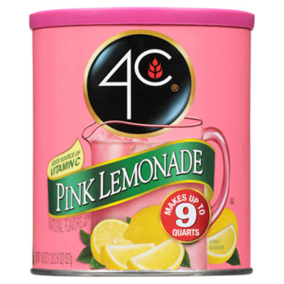 4C Pink Lemonade Drink Mix, 18.6 oz, 18.6 Ounce