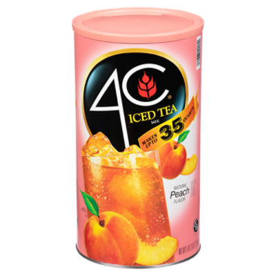 4C Natural Peach Flavor Iced Tea Mix, 82.6 oz