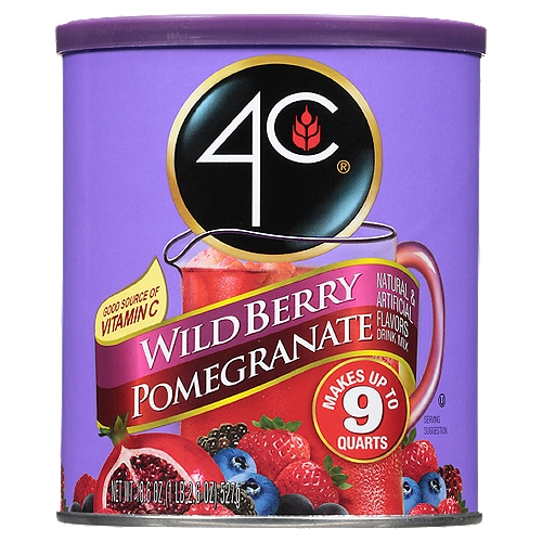 4C Wild Berry Pomegranate Drink Mix, 18.6 oz