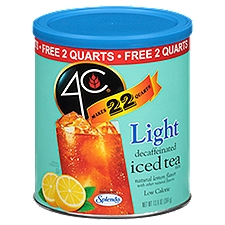 4C Natural Lemon Flavor Light Decaffeinated Iced Tea Mix, 13.9 oz, 13.9 Ounce