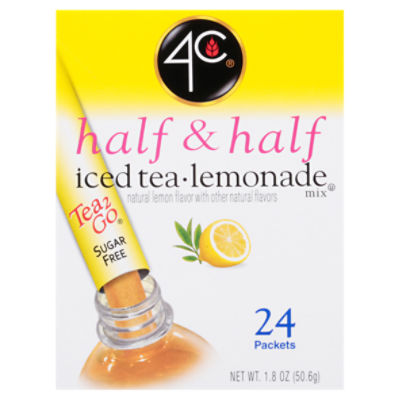 4C Tea 2 Go Half & Half Iced Tea Lemonade Mix, 24 count, 1.8 oz